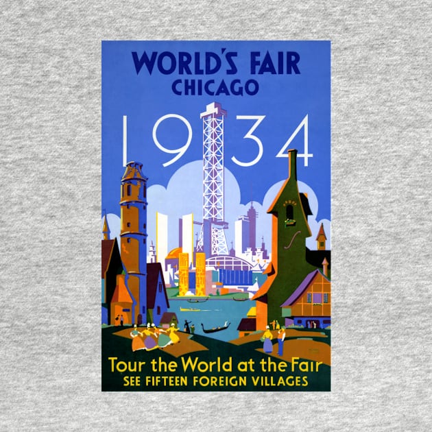 Vintage Travel Poster USA Chicago World's Fair 1934 by vintagetreasure